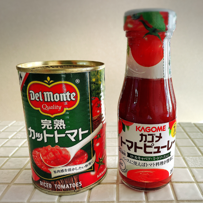 カゴメトマトピューレとトマト缶